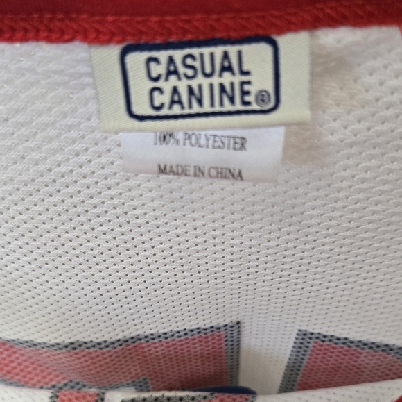 3/$20 Dog Basketball Football Jersey Shirt Large White Red #15 - Picture 3 of 4